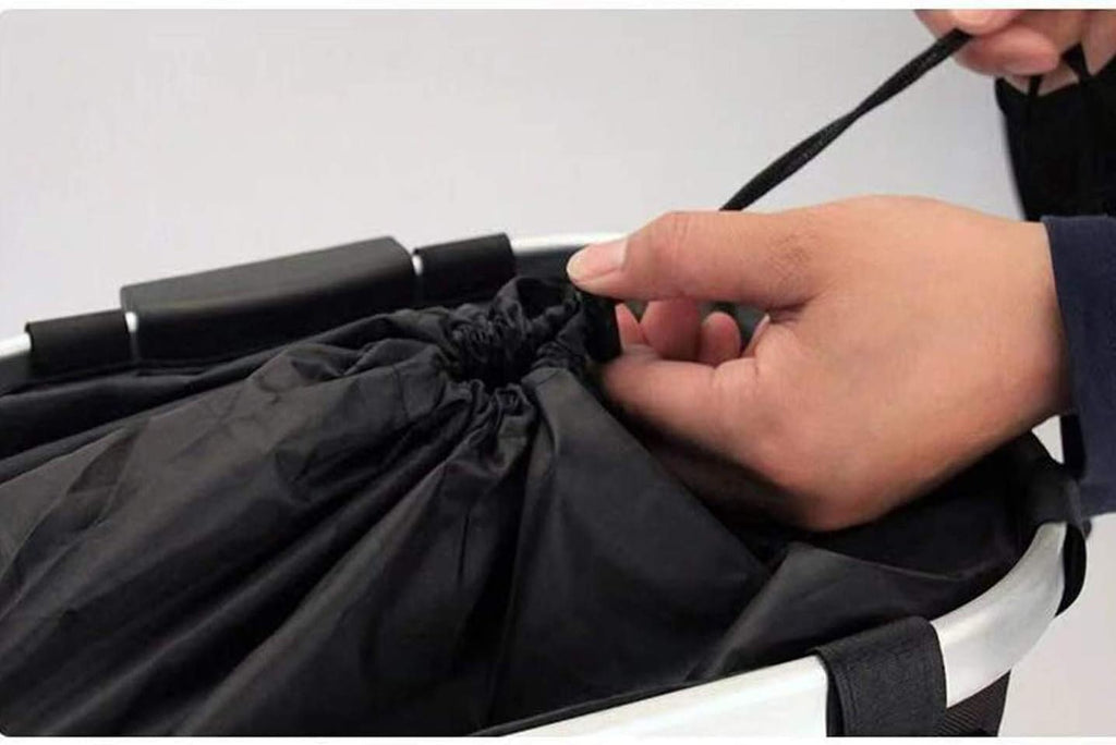AISHFP Adult Electric Scooter Baskets, Folding Bicycle Basket Front Storage Shrink Pocket Closure Canvas Waterproof Car Basket for Scooters and Bikes, 26X24x34cm
