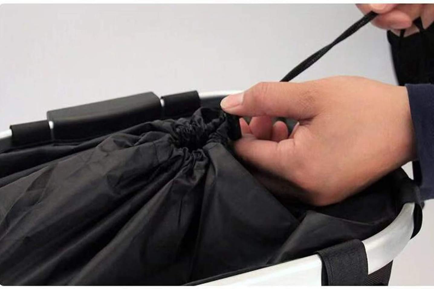 AISHFP Adult Electric Scooter Baskets, Folding Bicycle Basket Front Storage Shrink Pocket Closure Canvas Waterproof Car Basket for Scooters and Bikes, 26X24x34cm