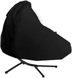 Updated Classic Waterproof Hammock Swing Chair Cover Patio Hanging Chaise Lounge and Stand Cover 73 Inch Outdoor Accessory Hanging Curved Steel Chaise Lounge Chair Covers (Black) (Black)
