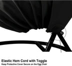 Updated Classic Waterproof Hammock Swing Chair Cover Patio Hanging Chaise Lounge and Stand Cover 73 Inch Outdoor Accessory Hanging Curved Steel Chaise Lounge Chair Covers (Black) (Black)