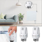 Thermostatic Head Replacement Compatible with M 30 X 1.5 Radiator Valve 4 Parts Antifreeze