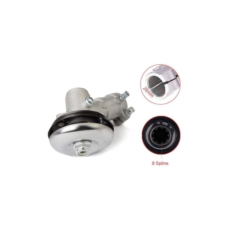 28mm Brushcutter Gearbox, 9 Teeth Round Universal Gearbox Compatible with Grass Trimmer and Chainsaw