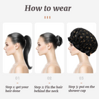 Shower Caps, 3-pack for women, waterproof and double layered
