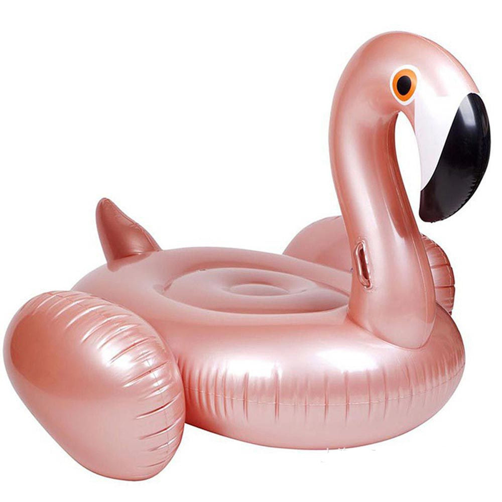 New pvc thickened flamingo inflatable floating row swimming pool bracket lounge chair swimming ring floating bed water sports pink Large size 180*180*130cm