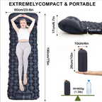 Self-Inflating Camping Mattress Compact Olive Green Lightweight Thick Inflatable Mat Compatible with Double Camping Single Mat Attachable