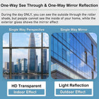 LXLA One-Way Mirror Roller Shade with Suction Cups, Punch-Free Single Way See-Through Clear Sun Blocking Reflective Insulation Curtain, Window (Size : 33×100cm/13×39in)