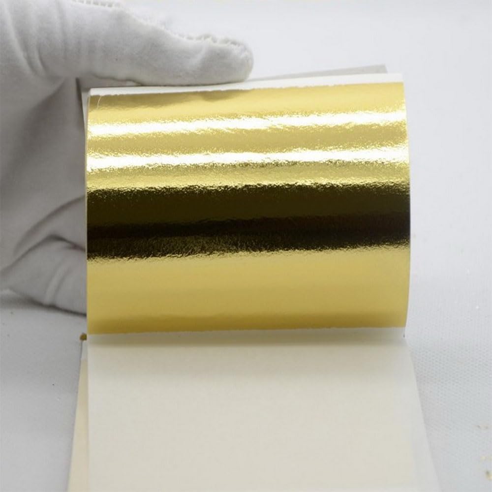 100PCS 24K Pure Genuine Gold Leaf Foil Sheet Gold Decoration (Champagne)