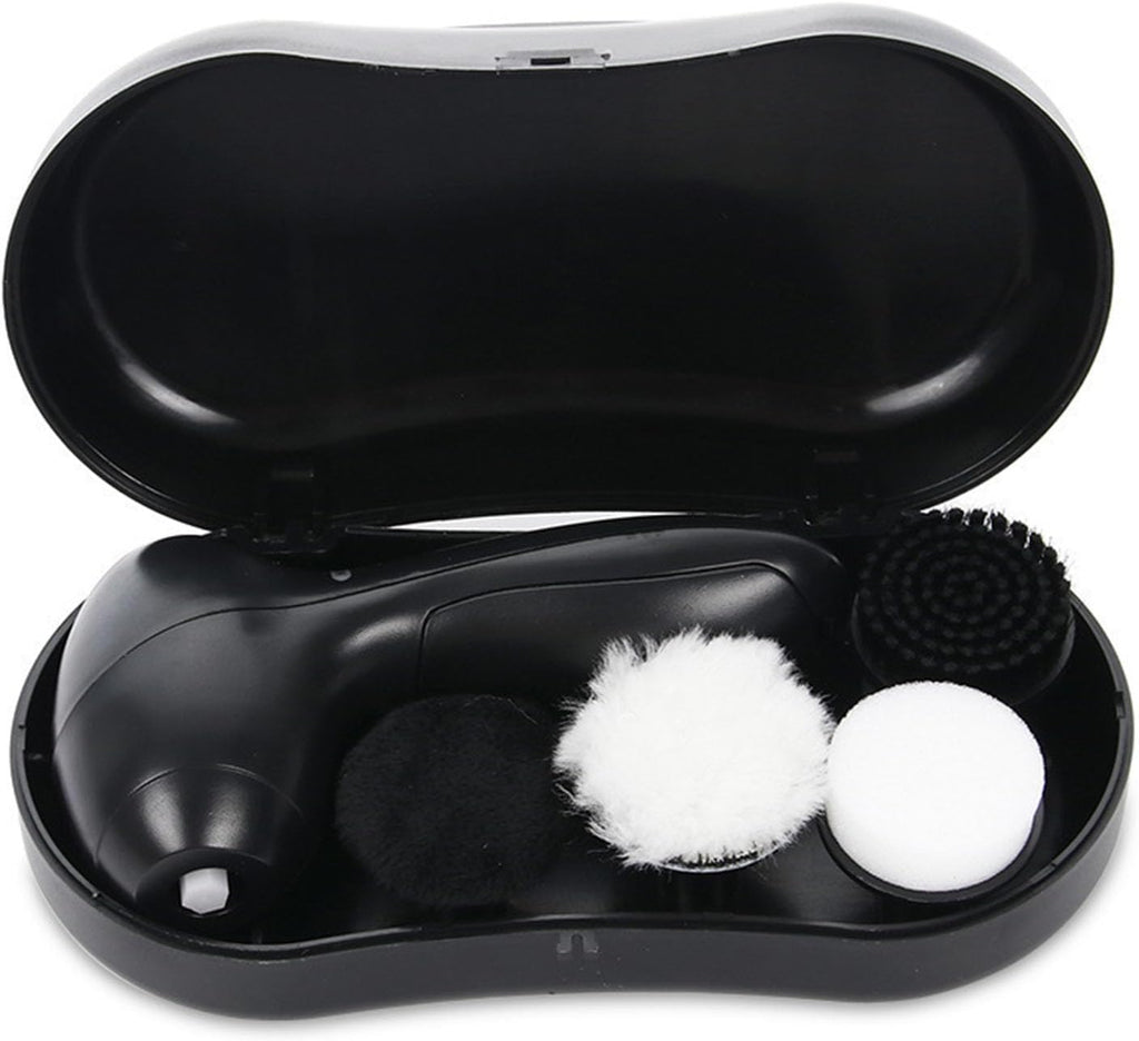 Electric Shoe Polisher Set, Portable Shoe Polisher Shoe Shine Kit Shoe Cleaning Kit Shoe Polish Kit With 4 Brush Heads