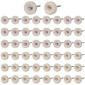 50 PCS 1 Inch Wool Felt Polishing Accessory Kits, 25 Each Spherical/Flat Buffing Wheels for Proxxon Dremel Rotary Tool - 1/8" Shank, Ideal for Wood Metal Jewelry and Glass Polishing