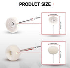 50 PCS 1 Inch Wool Felt Polishing Accessory Kits, 25 Each Spherical/Flat Buffing Wheels for Proxxon Dremel Rotary Tool - 1/8" Shank, Ideal for Wood Metal Jewelry and Glass Polishing