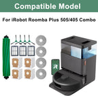16-Piece Replacement Parts Kit for IRobot Roomba 505/405 Combo Robot Vacuum Cleaner, Main Brush ×1, Side Brushes ×4, HEPA Filters ×3, Cleaning Cloths ×4, Dust Bags ×4