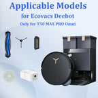 20 Pack Replacement Kits for Ecovacs Deebot T50 Max Pro Omni Vacuum Cleaner, Accessories Parts 1 Main Roller Brush, 4 Mopping Pad, 4 HEPA Filters, 4 Dust Bag, 6 Side Brushes 1 Cleaning Brush