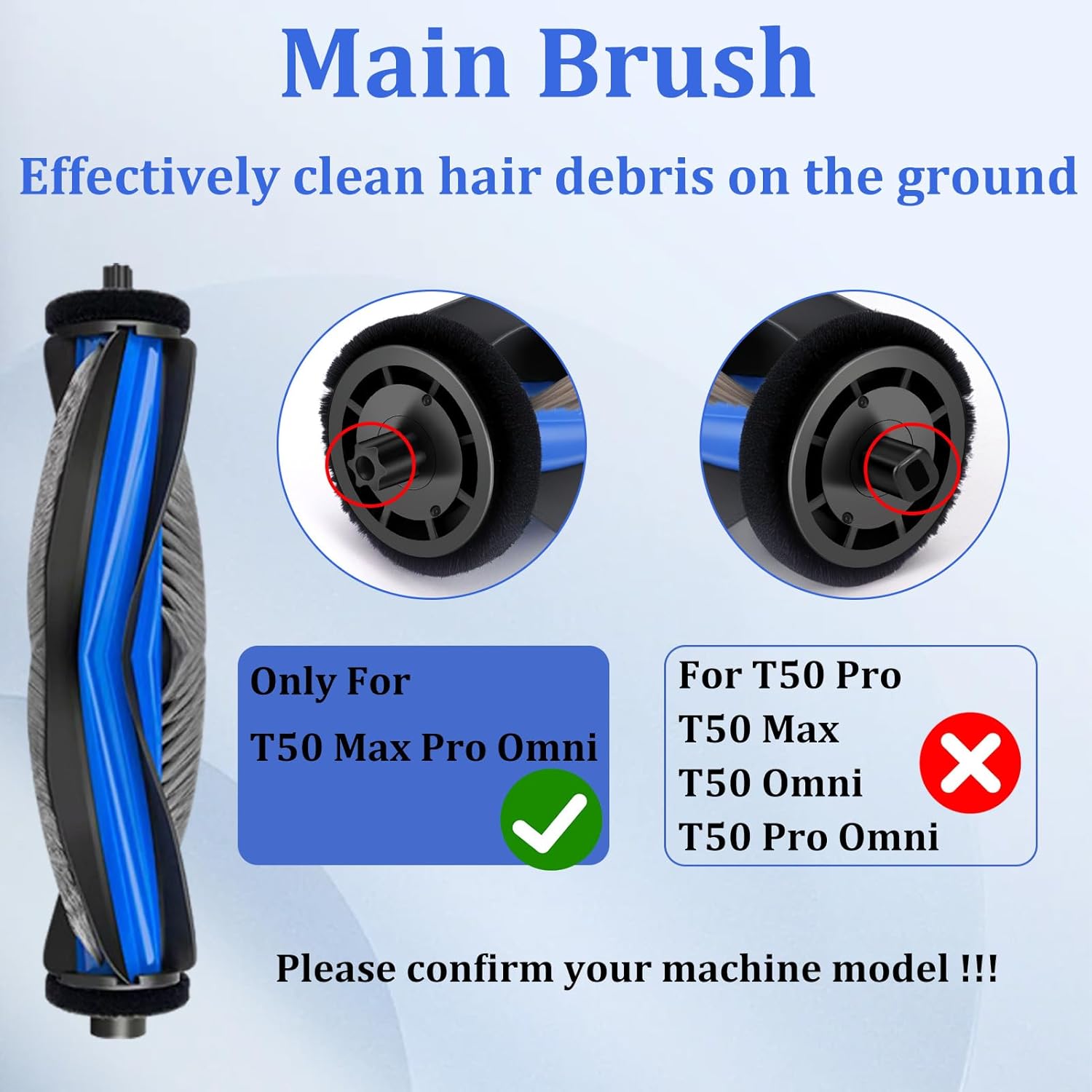 20 Pack Replacement Kits for Ecovacs Deebot T50 Max Pro Omni Vacuum Cleaner, Accessories Parts 1 Main Roller Brush, 4 Mopping Pad, 4 HEPA Filters, 4 Dust Bag, 6 Side Brushes 1 Cleaning Brush