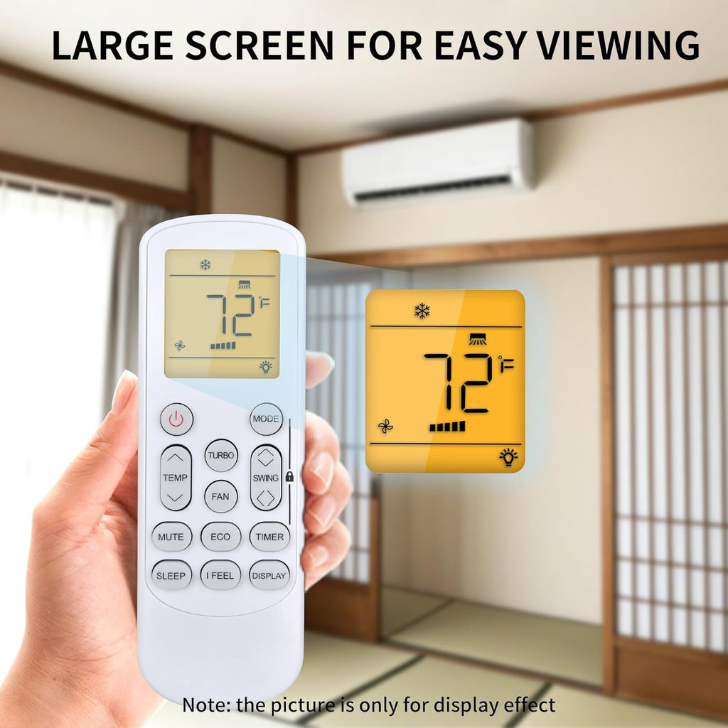 Replacement Remote Control GYKQ-78 Compatible with Pioneer Diamante Air Conditioner - with Orange Backlit and Fahrenheit Display
