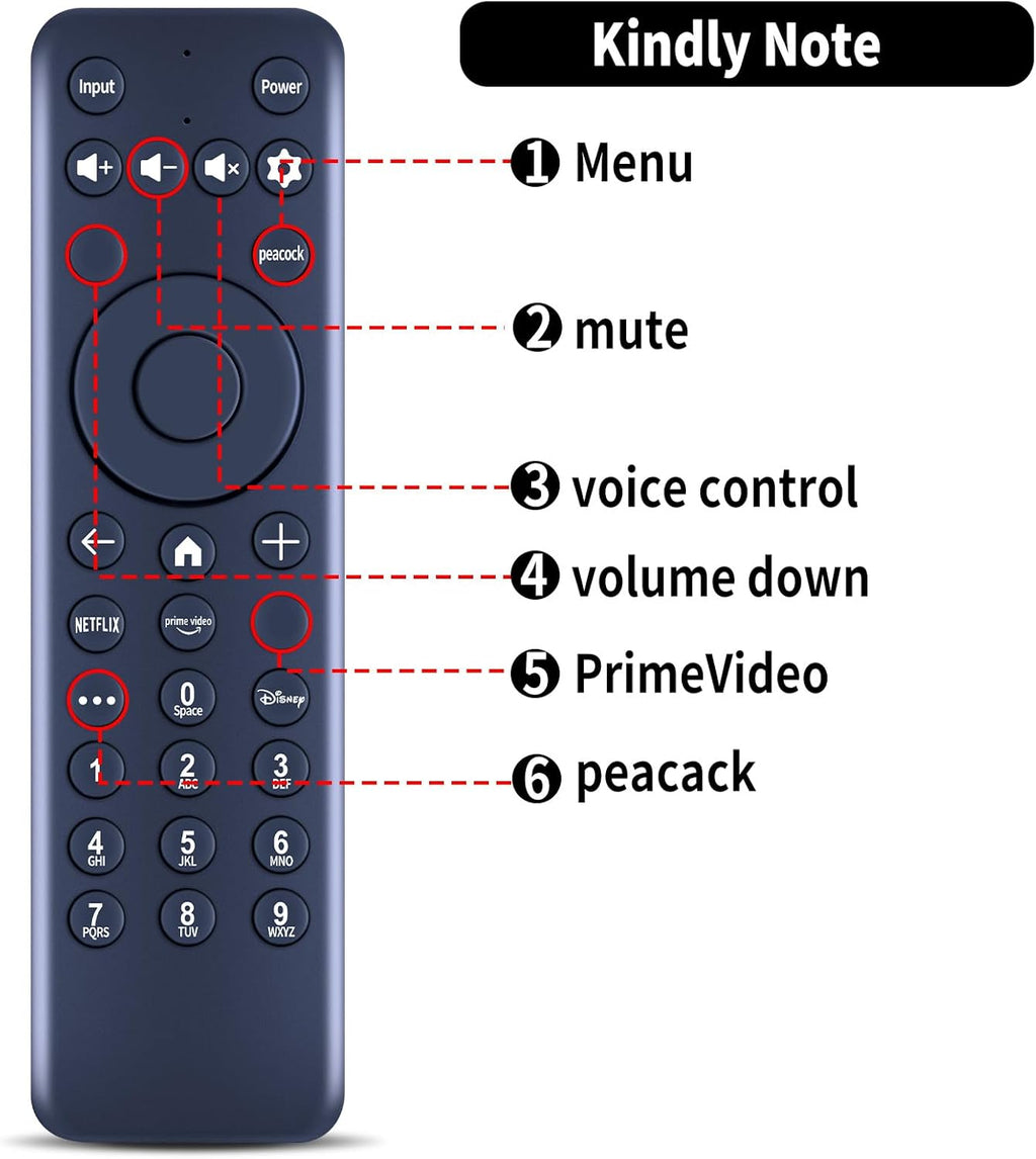 New MG3-R34010 Replacement Remote Control Compatible for Hisense TV 43A6GX 50A6G R34010BA00-00001 for Pioneer Xumo TV PN50-751-24U CP-RC1NA-23（No Voice Function）