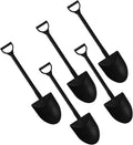 100PCS Mini Shovel Shape Spoons, Plastic Mini Ice Cream Dessert Spoon Shovels Pudding Yogurt Spoons Cute Disposable Plastic Dessert Spoons,for Family or Party，4.7 Inch. （Black)
