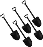 100PCS Mini Shovel Shape Spoons, Plastic Mini Ice Cream Dessert Spoon Shovels Pudding Yogurt Spoons Cute Disposable Plastic Dessert Spoons,for Family or Party，4.7 Inch. （Black)