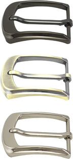 Classic Belt Buckles Set, 3 Pack Metal Belt Buckle 38-40 mm (1.5"-1.6") Single Prong Square Replacement Belt Buckle for Men Women Belt (Silver, Bronze, Gray)
