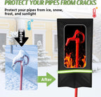 Insulated Outdoor Faucet Covers, 28”H x 15”W Reusable Easy On Cover Sock with Reflect Strip for Winter RV Park Yard Hydrant Freeze Protection Outside Water Spigot Sprinkler