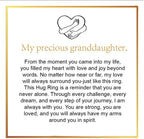 Hug Ring For Granddaughter, Silver Ring For Women With “Always With You” Adjustable And Non Tarnish Minimalist Birthday Jewelry Gift