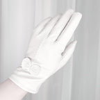 Women Leather Gloves Winter Warm Real Lambskin Fleece Lined Driving Gloves