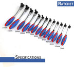 Wrench Sets, 1pcs Reversible Ratchet Allen Key Wrench, Ratcheting Hex Bolt Spanner with Soft Rubber Handle 4mm 5mm 6mm 8mm 10mm 12mm 14mm 17mm (Size : 8mm)