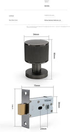 [Special for Invisible Doors] Black Minimalist Invisible Door Lock Hidden Single-Sided Handle Secret Room Secret Door Background Wall Lock(Black)