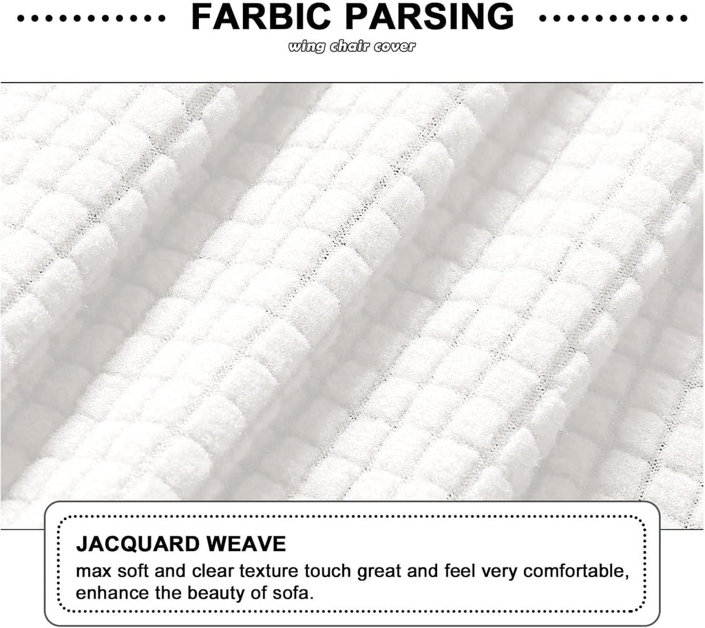 L Shape Sofa Chaise Lounge Cover, Thick Stretch Protector for Living Room Couch Cover Machine Washable (White, Right)