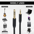 2 Pack 1/8 to 1/4 Stereo Audio Cable, 3.5mm TRS to 6.35mm Audio Cable 4Ft Stereo Cable Braided Hi-Fi Sound Bidirectional Stereo Audio Adapter Jack for Home Theater Devices Guitar Laptop and Amplifiers