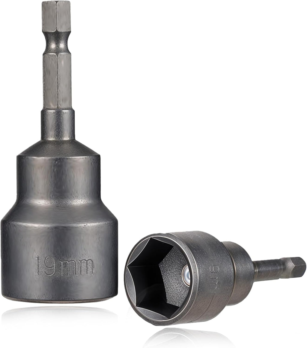 2 Pack RV Scissor Jack Socket, Camper Travel Trailer Jack Drill Adapter, 19mm Hex Drive, 1/4 Inch Hex Shank