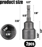 2 Pack RV Scissor Jack Socket, Camper Travel Trailer Jack Drill Adapter, 19mm Hex Drive, 1/4 Inch Hex Shank