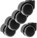 Office Chair Casters Wheels - Set of 5, Universal, Rodless, Silent, Easy Install, Metal, Swivel