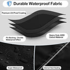 OutdoorLines Waterproof Outdoor Patio Heater Covers with Zipper and Storage Bag, Dust-proof UV-Resistant Windproof Propane Heavy Duty Heater Cover for Standing Heater, 1 Pack-89Hx33Dx19B inch Black