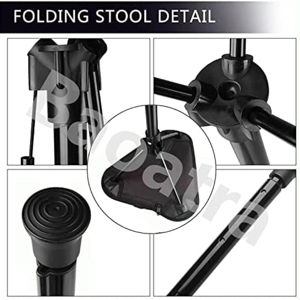 Portable Telescopic Stool - Lightweight Folding Chair for Camping & Fishing - Height Adjustable, Single Leg Tripod Seat - Foldable & Compact Design