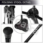 Portable Telescopic Stool - Lightweight Folding Chair for Camping & Fishing - Height Adjustable, Single Leg Tripod Seat - Foldable & Compact Design