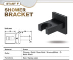 Wall Mounted Bracket for Handheld Shower Head Multicolor Adjustable Holder Design To Meet Any Space Bathroom Showering Spraying Angle Chrome,Brushed gold