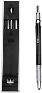 2.0mm Mechanical Pencil Lead Pencil for Draft Drawing Carpenter Crafting Art Sketching with 12 Pcs Refill - Black
