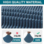 3 Piece T Cushion Sofa Slipcovers Thick Couch Cover Furniture Protector Stretch T Cushion Sofa Covers for 2 Cushion Couch with 2 Individual T Cushion Covers Washable (Blue, Loveseat X-Large)