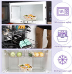 Snack Boxes with Compartments for Kids and Adults 4-Compartment Bento Lunch Boxes 4-Pack