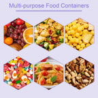 Snack Boxes with Compartments for Kids and Adults 4-Compartment Bento Lunch Boxes 4-Pack