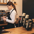 Paper Cup Holder - Paper Cup and Lid Organizer - Upright Holder with Three Compartments for Disposable Cups - Holds 100 Cups or 150 Lids - Steel Stand - Ideal for Kitchens, Offices, and Cafes