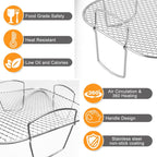 Square air fryer rack - Air fryer baking pan - Air fryer accessories - Stainless steel - 20.5 cm