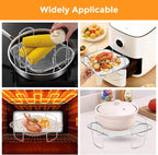 Square air fryer rack - Air fryer baking pan - Air fryer accessories - Stainless steel - 20.5 cm