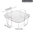 Square air fryer rack - Air fryer baking pan - Air fryer accessories - Stainless steel - 20.5 cm