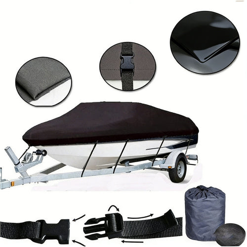 11-13ft Boat Cover Trailerable Marine Grade 600D Black
