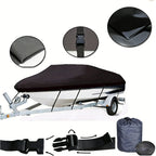 12-14ft Boat Cover Trailerable Marine Grade 600D Black