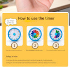 Kitchen Timer - Kitchen Timer - Timer - Digital Kitchen Timer - Child-Friendly Visual Mechanical Timer - Magnetic Sticker Timer - Puppy Pattern
