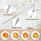 Milk Frothing Cup - 350ml Milk Frothing Cup - Clear Markings - Cappuccino Espresso Machine Accessory Made of Stainless Steel 304 - Suitable for Barista Coffee Shops - With Latte Art Pen - Silver