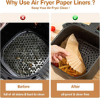 Airfryer Paper (100 sheets) - Airfryer Paper Mat 20 cm - Non-stick Airfryer Paper - Baking Mat - BPA-free - Suitable for 3-6 litre ovens - Baking Tray - Microwave-safe (square)