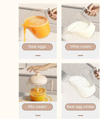 Mixing Cup - Blender - Kitchen Tool - Whisk - Hand Press - Transparent Housing - Portable - Suitable for mixing batter, smoothies, cream, butter, etc.